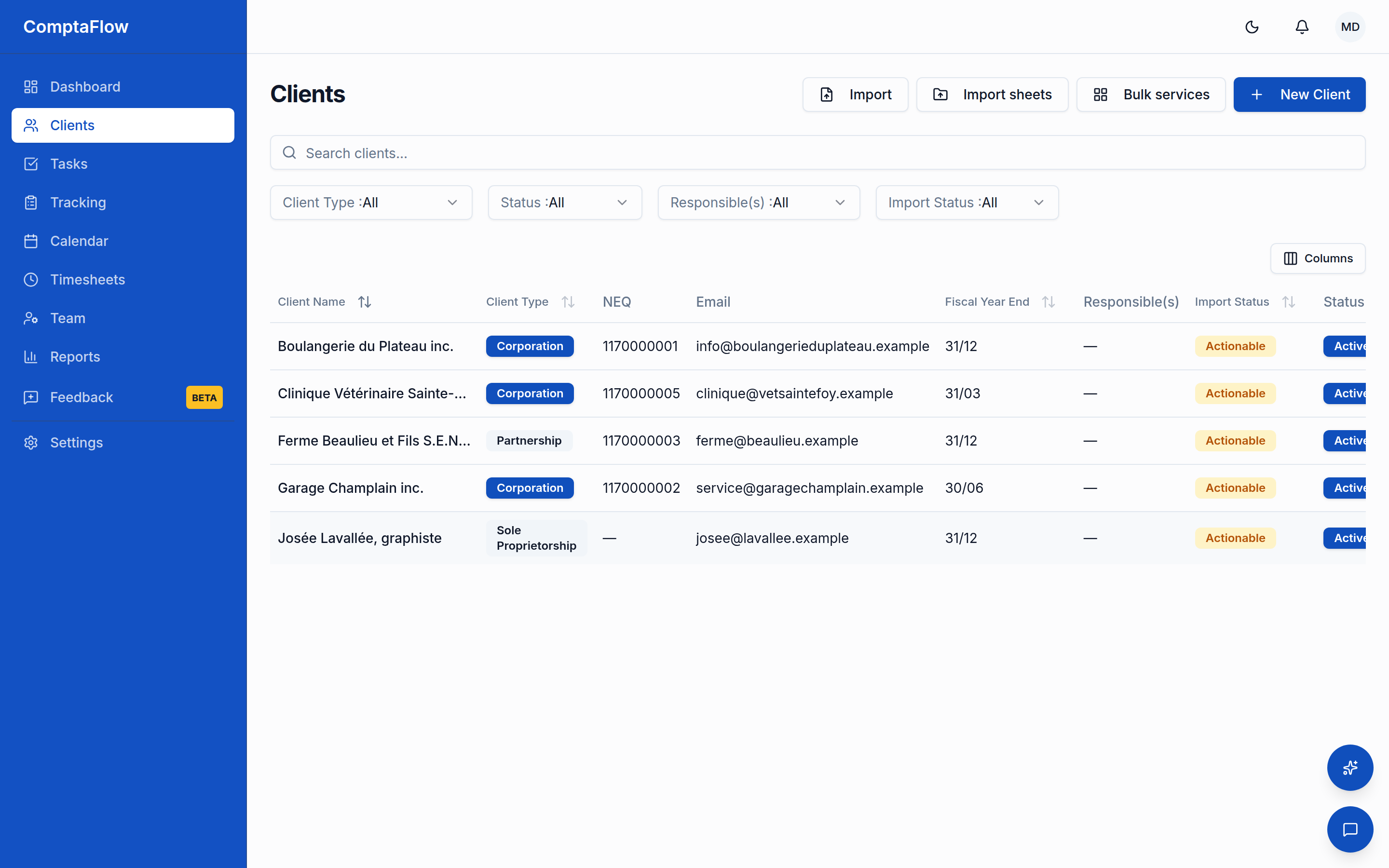 The client list