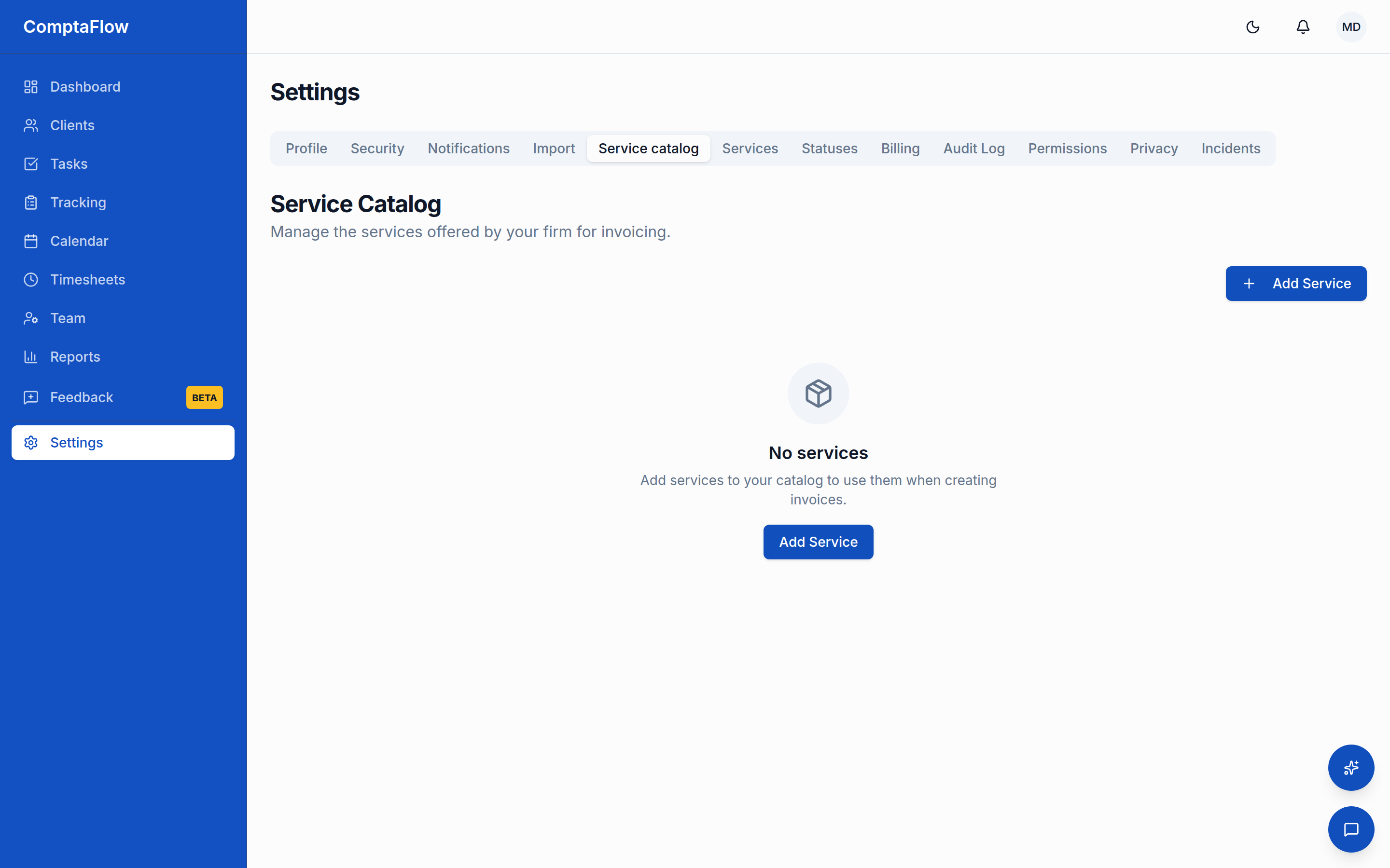 The priced service catalog
